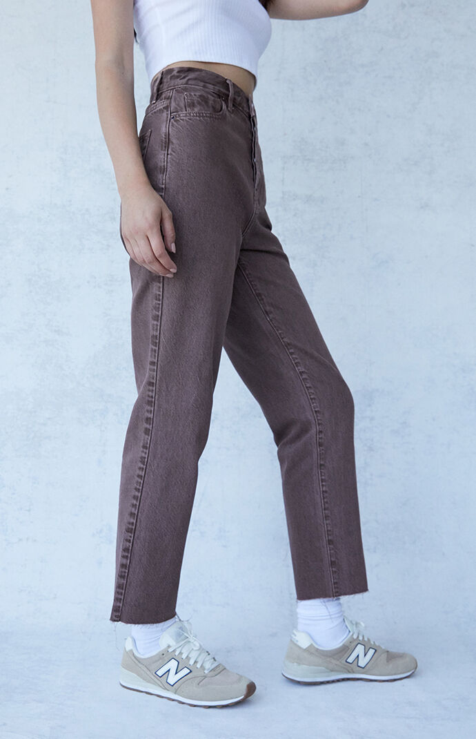 Eco Chocolate High Waisted Straight Leg Jeans