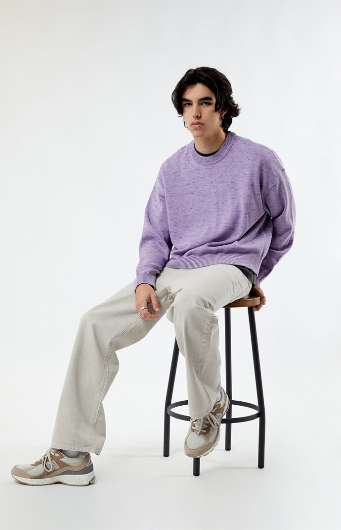 Cropped purple sweater online
