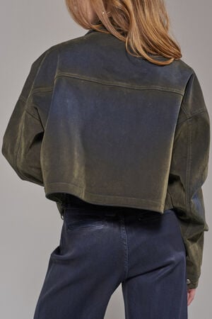 Sampson Olive Velvet Denim Jacket image number 4