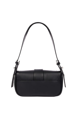 Black Smooth Moto Studded Shoulder Bag image number 4