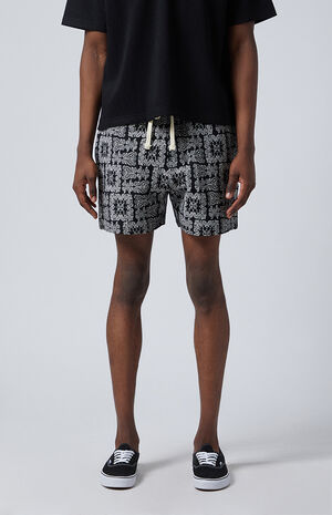 Black Paisley Tapestry Shorts image number 2