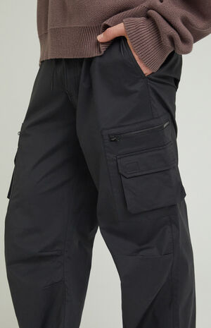Black Nylon Baggy Cargo Pants image number 5