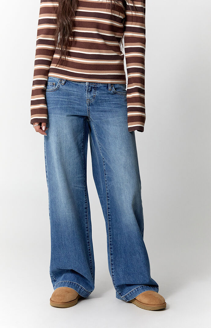 Pacsun Kaia Ultimate Low Rise Baggy Jeans Medium Blue Wash