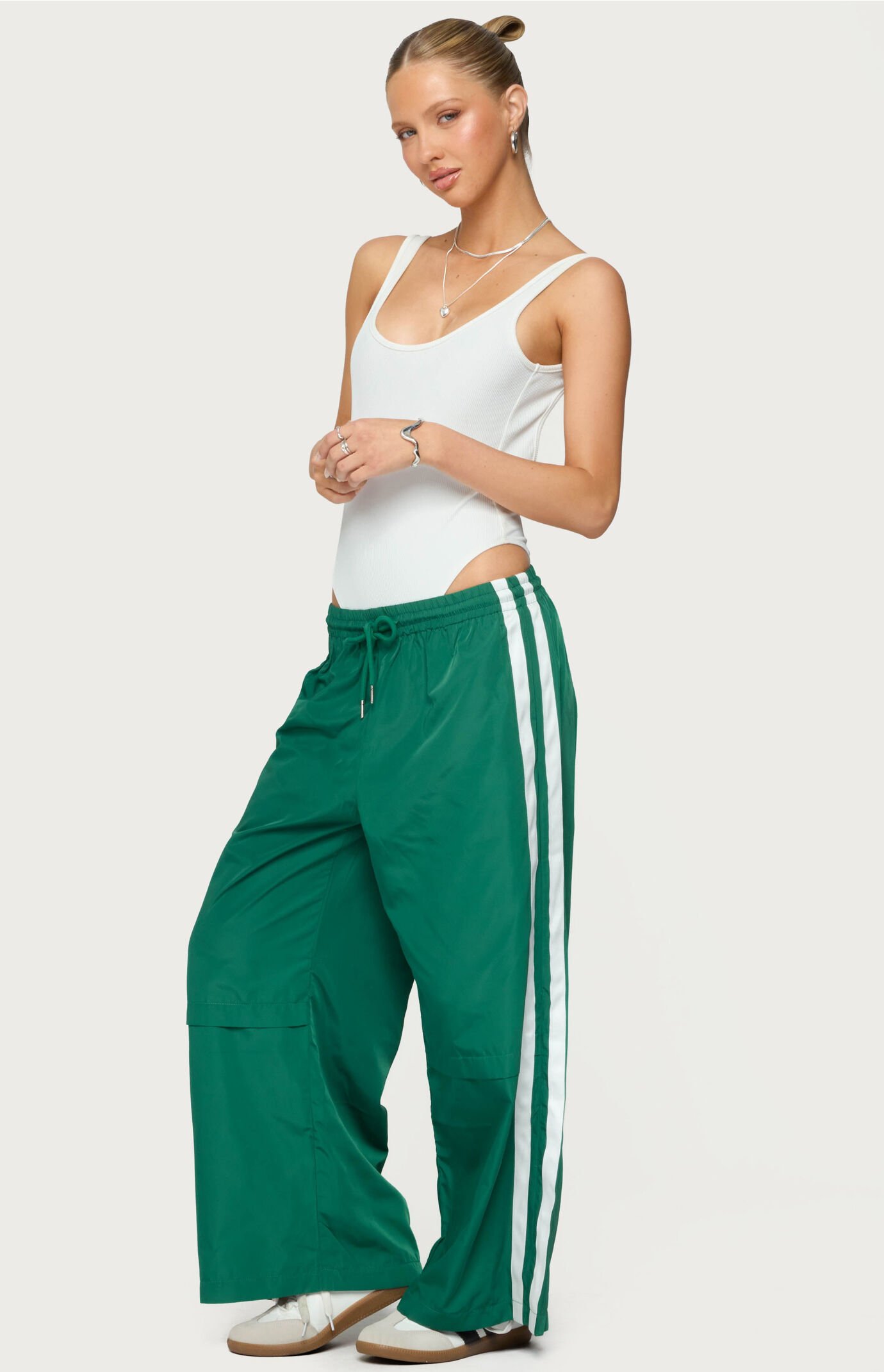 Edikted Petite Fauna Nylon Track Pants