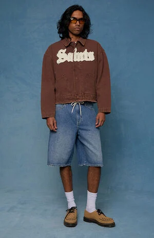 Austin Extreme Baggy&nbsp;Denim&nbsp;Shorts&nbsp;Drawstring Medium Blue image number 2