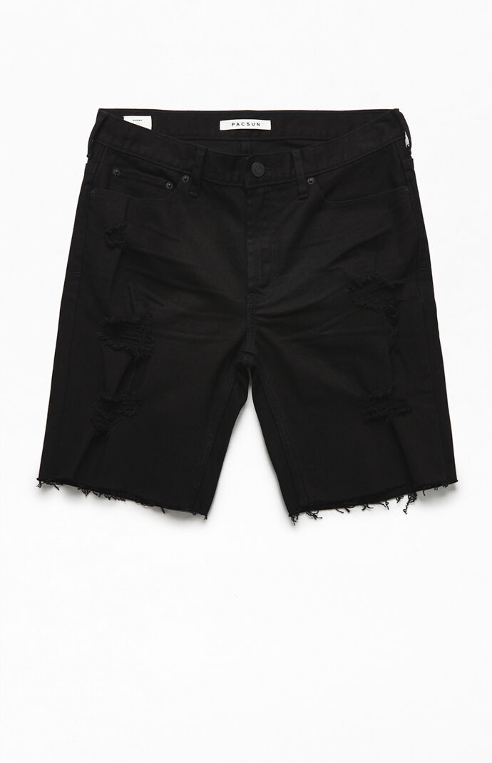 Black jean shorts long