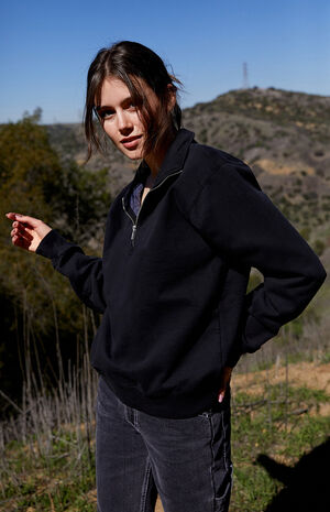 Black Half-Zip Sweatshirt image number 2