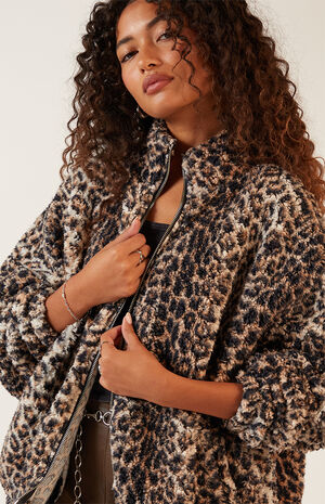 Sherpa Cropped Zip Up Jacket image number 1