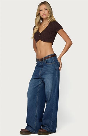 Zila Cropped Cable Knit Top image number 4
