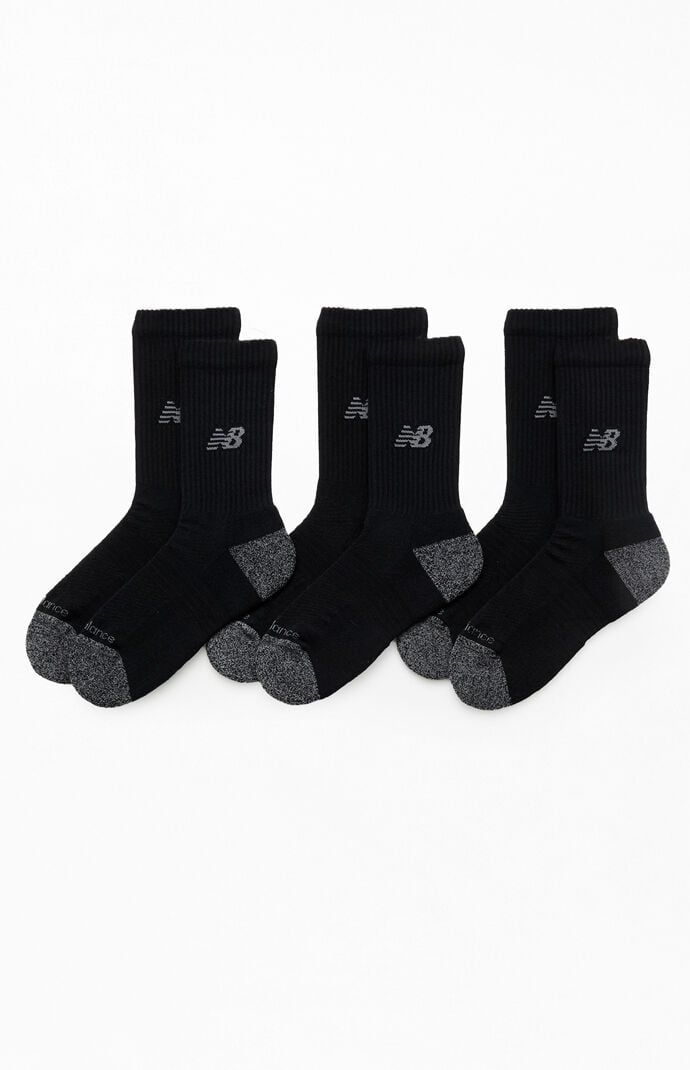 New Balance 3 Pack Black Active Crew Socks