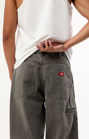 Gray Double Knee Loose Straight Jeans image number 4