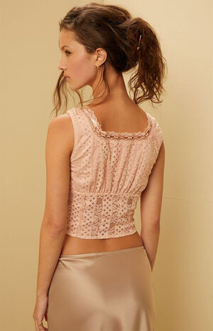 Belle Lace Trim Corset Top image number 5