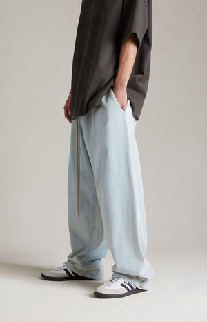 Fear of God Essentials Light Wash Denim Lounge Pants | PacSun