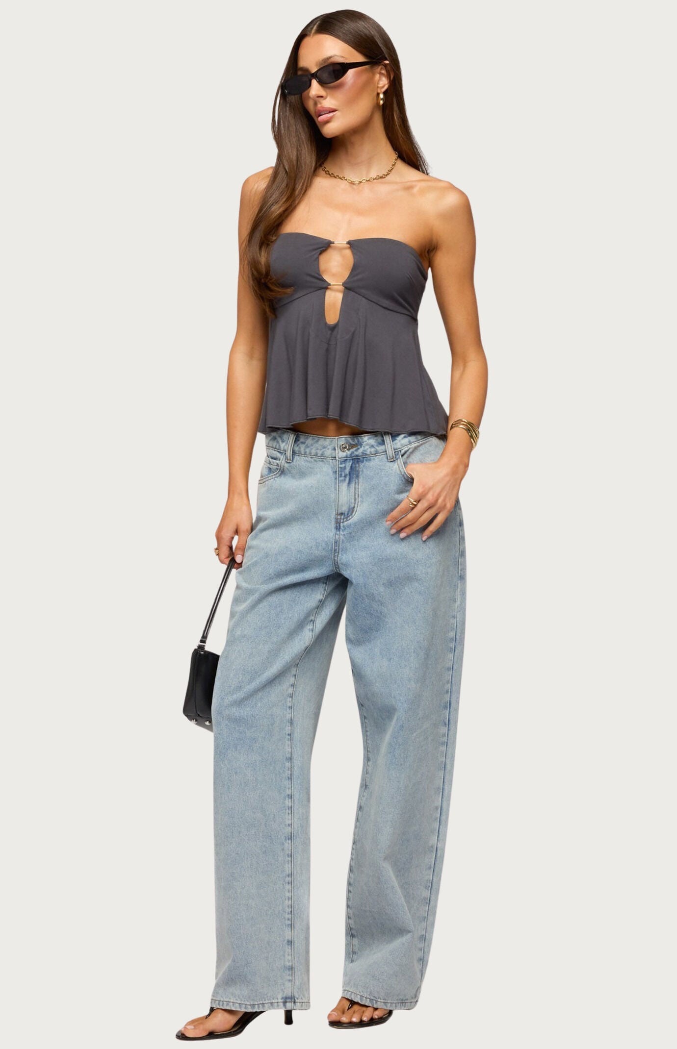 Edikted Nikita Strapless Cutout Top | Pacsun