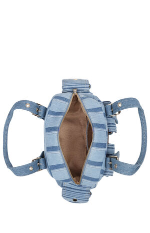 Soft Satchel Denim Mini Handbag image number 8