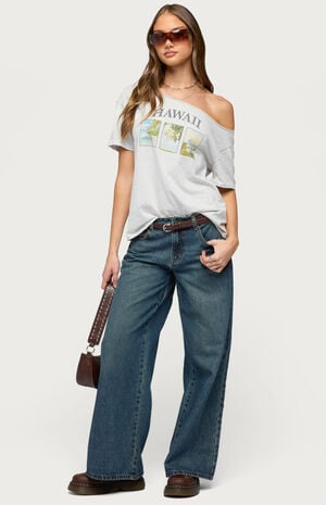 Hawaiian Babe Off The Shoulder T-Shirt image number 5