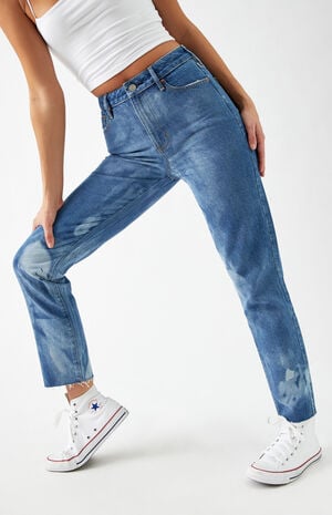 Dark Blue Mom Jeans image number 5