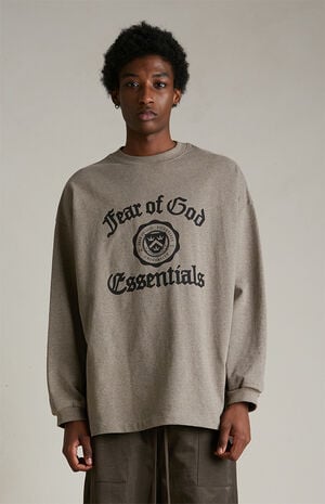 Heather Grey Heavy Long Sleeve T-Shirt image number 2