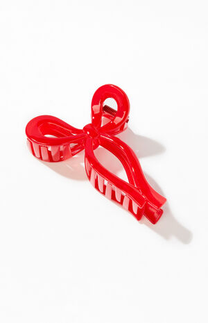 Red Bow Hair Claw Clip image number 1