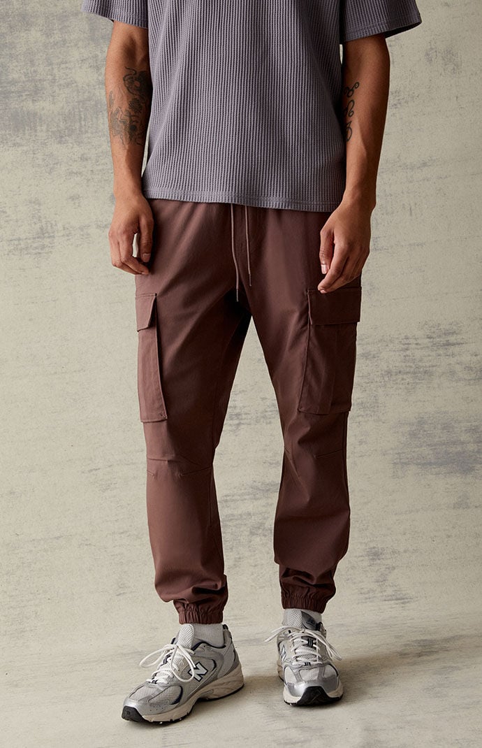 PacSun Performance Brown Slim Cargo Jogger Pants PacSun