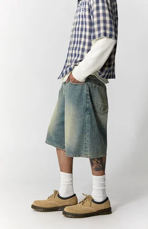 Parker Baggy Jean Shorts Medium Blue image number 3