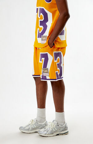 Dennis Rodman LA Lakers Mesh Basketball Shorts image number 3