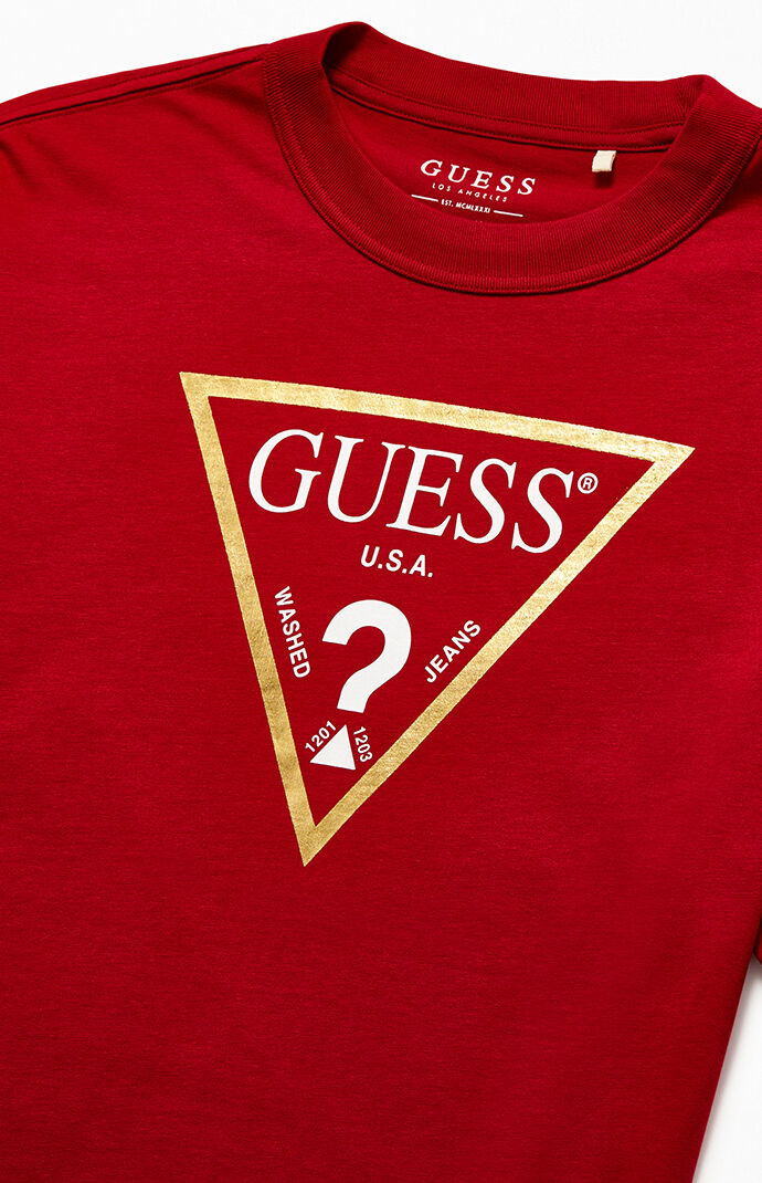 guess gold shirt
