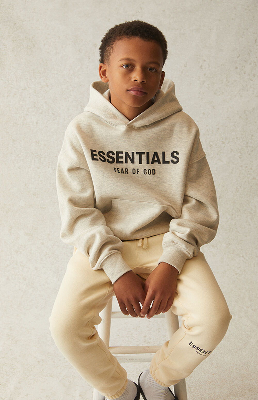 Kids Fear of God Essentials Oatmeal Hoodie PacSun