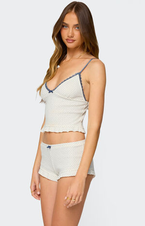 Avalon Dotted Pointelle Ruffle Tank Top image number 3