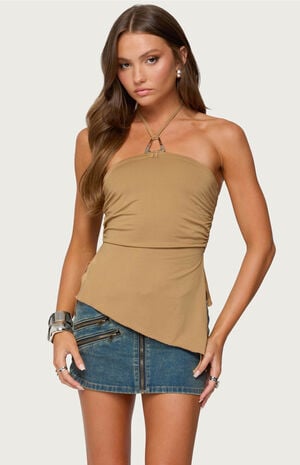 Malena Asymmetric Halter Top image number 1