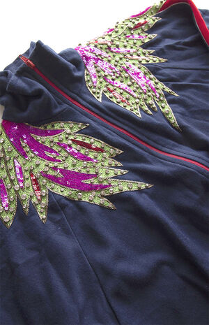 Upcycled REwork Vintage Flames Jacket image number 3