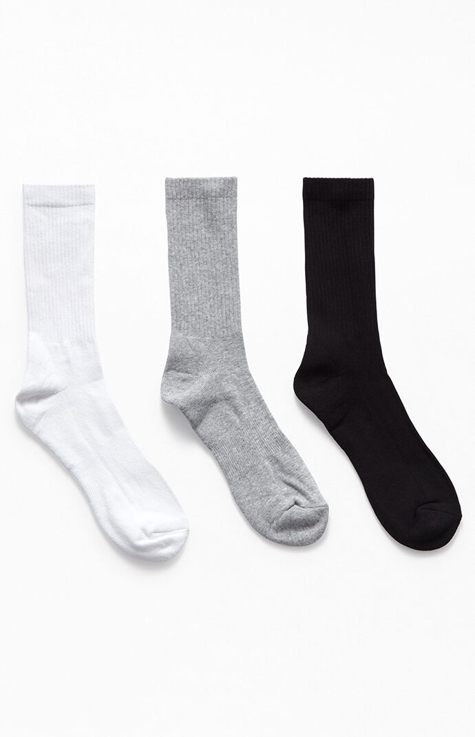 Three Pack Multi Logo Crew Socks