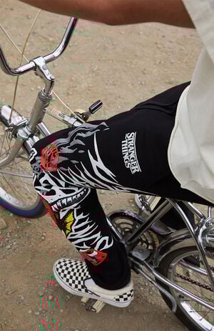 x Stranger Things Black Hellfire Club Baggy Sweatpants image number 2