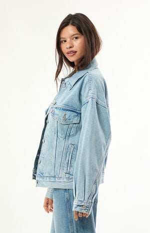 Women's '90s Jean Trucker Jacket - Abraided Art image number 3
