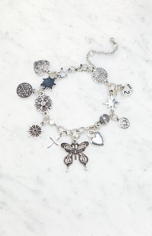 Butterfly Cross Charm Bracelet image number 1