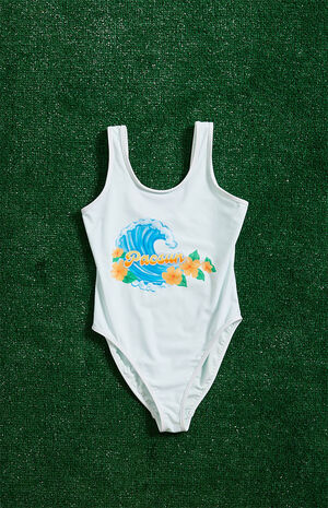Blue Wave One Piece Swimsuit image number 5