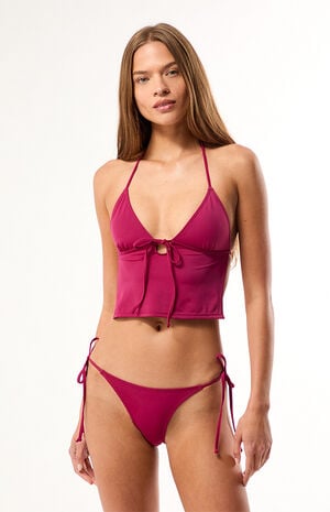 Plum Heather Tank Bikini Top image number 1