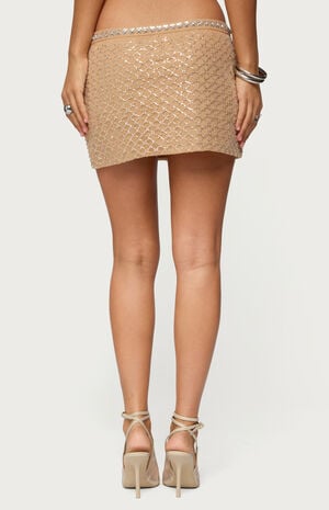 Jenny Beaded Mesh Mini Skirt image number 3