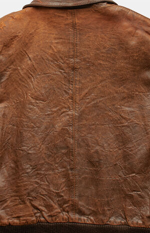 Brown '90s Leather Jacket image number 4