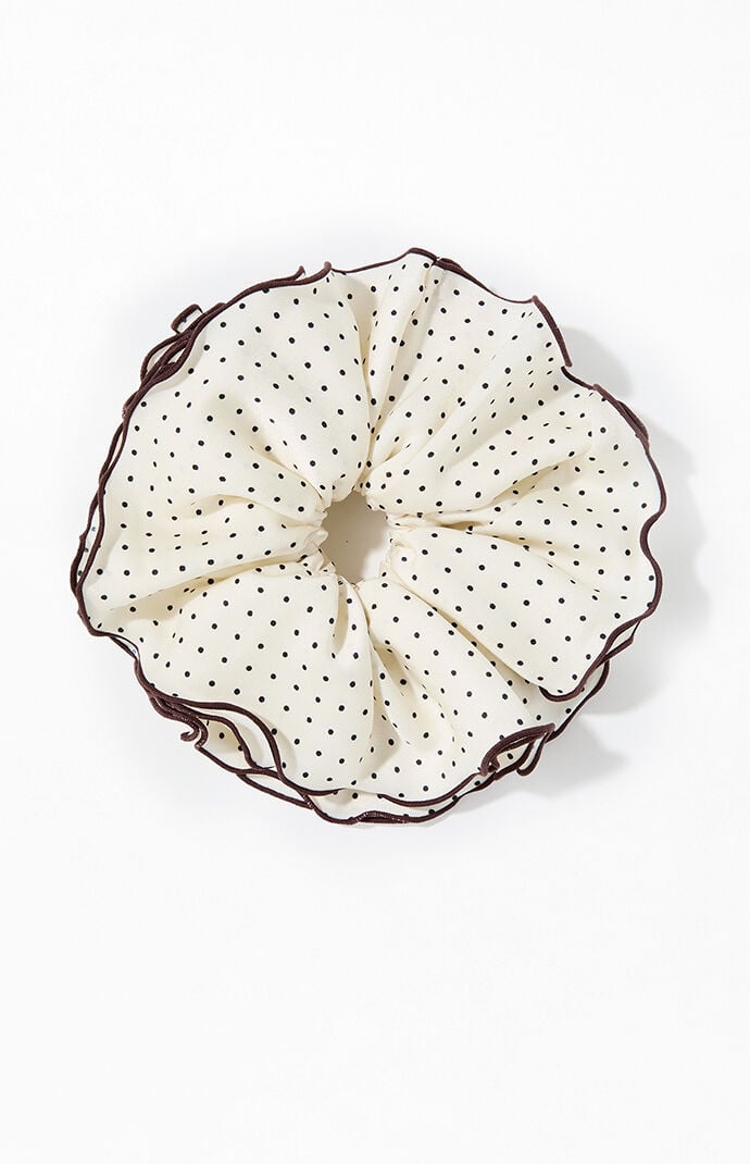 LA Hearts Polka Dot Ruffle Hair Scrunchie