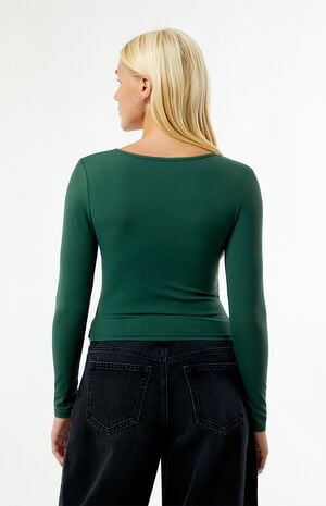 Gianna Plunge V-Neck Long Sleeve Top image number 5