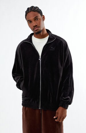 Black Velour T7 Track Jacket image number 1