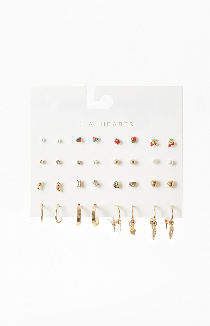 16 Pack Berry Earrings