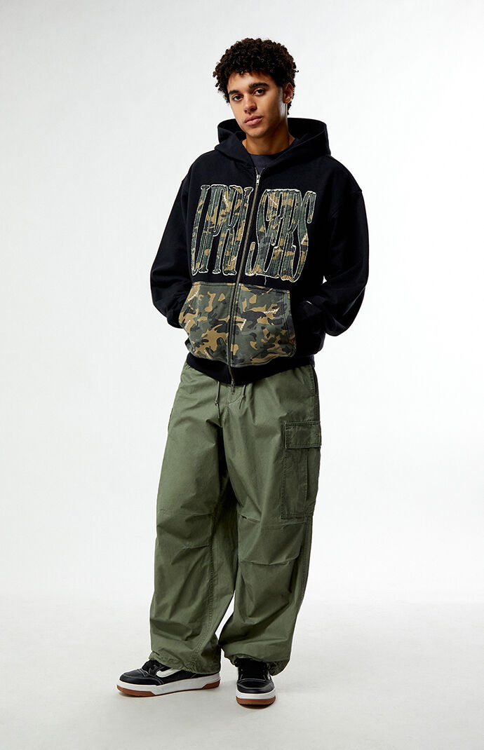 UPRISERS Black Camo Full Zip Hoodie | PacSun