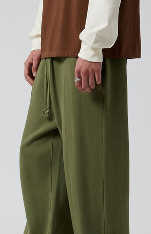 Olive Wash Baggy Sweatpants image number 4