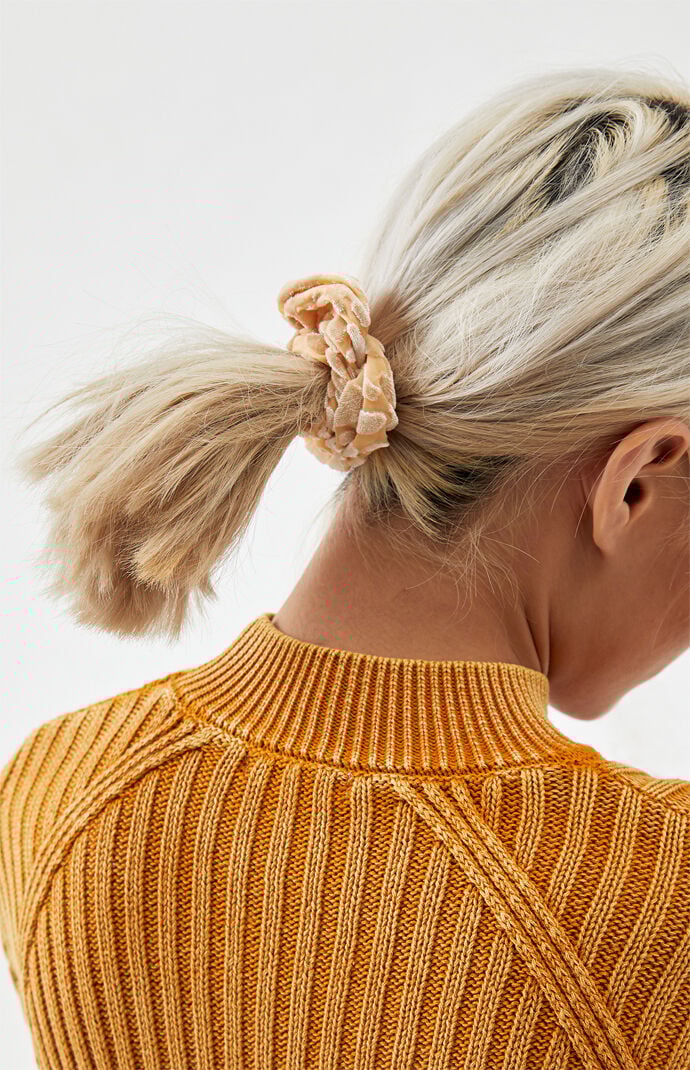 Peach Burnout Velvet Scrunchie