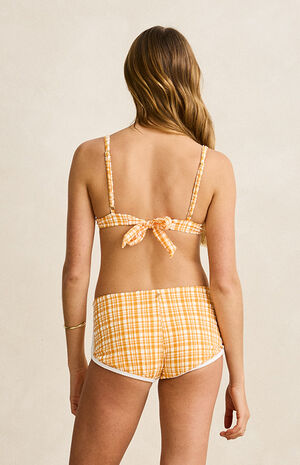 Orange Plaid Swim Shorts image number 3