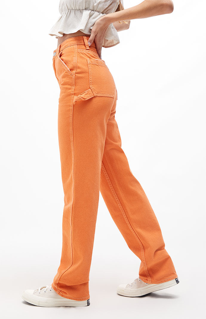 PacSun Orange Boyfriend Carpenter Pants 