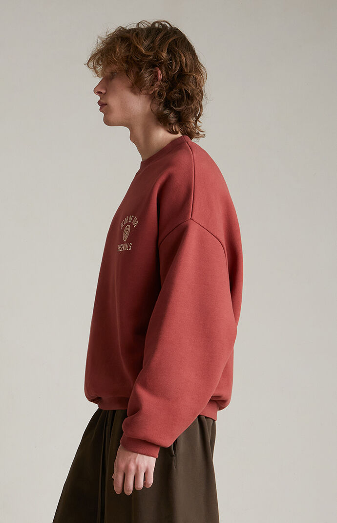 Fear of God ESSENTIALS Crimson Fleece Crew Neck Sweatshirt Fear of God ESSENTIALS Crimson Fleece Crew Neck Sweatshirt
