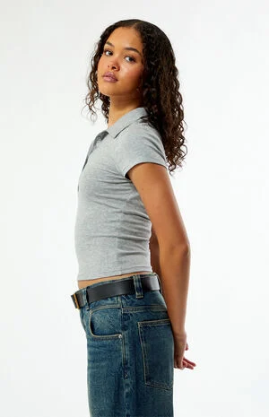 Margot Button Front Fitted Polo Shirt image number 3